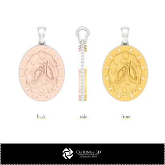 Colgante zodiacal 3D Piscis para mujer, CAD 3D de joyería, CAD 3D de colgantes, colgantes zodiacales 3D