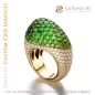 Anillo con peridoto y diamantes - Joyería 3D CAD