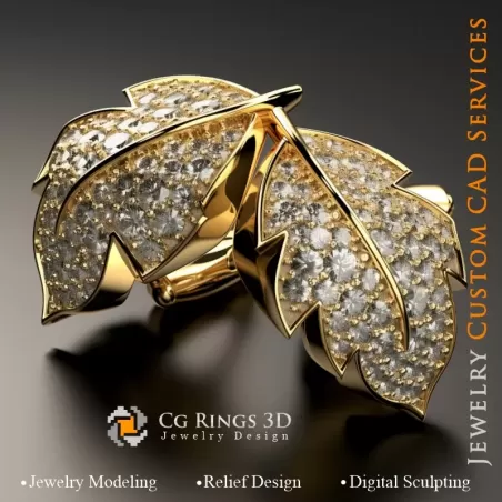 Gemelli Foglia - Jewelry 3D CAD
