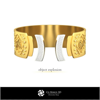 3D Women's Pisces Zodiac Bracelet Home, Bijuterii 3D , Bratari 3D CAD, Bratari 3D, BratarI Manseta 3D, Bratari cu Zodii 3D