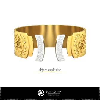 3D Women's Pisces Zodiac Bracelet Home, Bijuterii 3D , Bratari 3D CAD, Bratari 3D, BratarI Manseta 3D, Bratari cu Zodii 3D