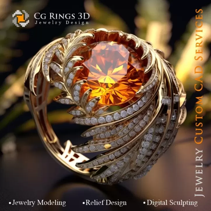 Anillo de palma - CAD 3D de joyería