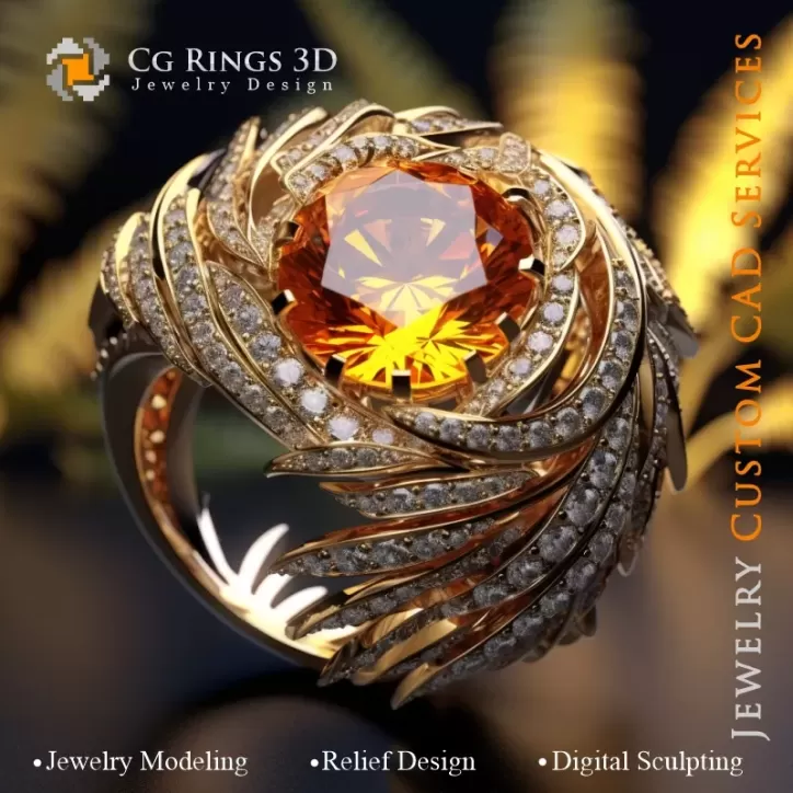 Anillo de palma - CAD 3D para Joyería