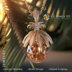 Pendant with Citrine - 3D CAD Jewelry