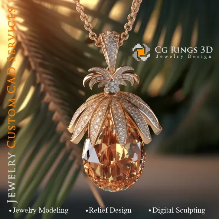 Pendente con Citrino - Gioielleria 3D CAD