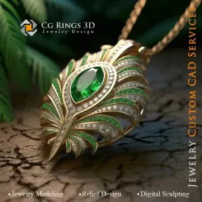 Pendant with Emerald - 3D CAD Jewelry