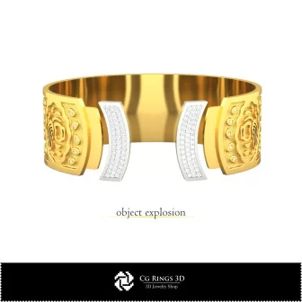 Bracelet 3D signe astrologique Verseau pour femme, bijou 3D CAO, bracelets 3D CAO, bracelets 3D, bracelet manchette 3D,
