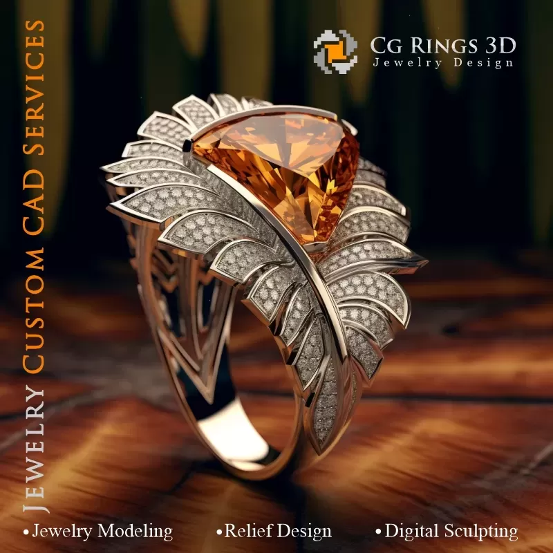 Anillo de palma - CAD 3D de joyería