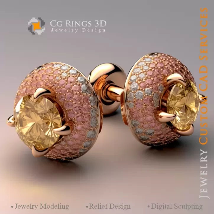 袖扣 - 珠宝 3D CAD