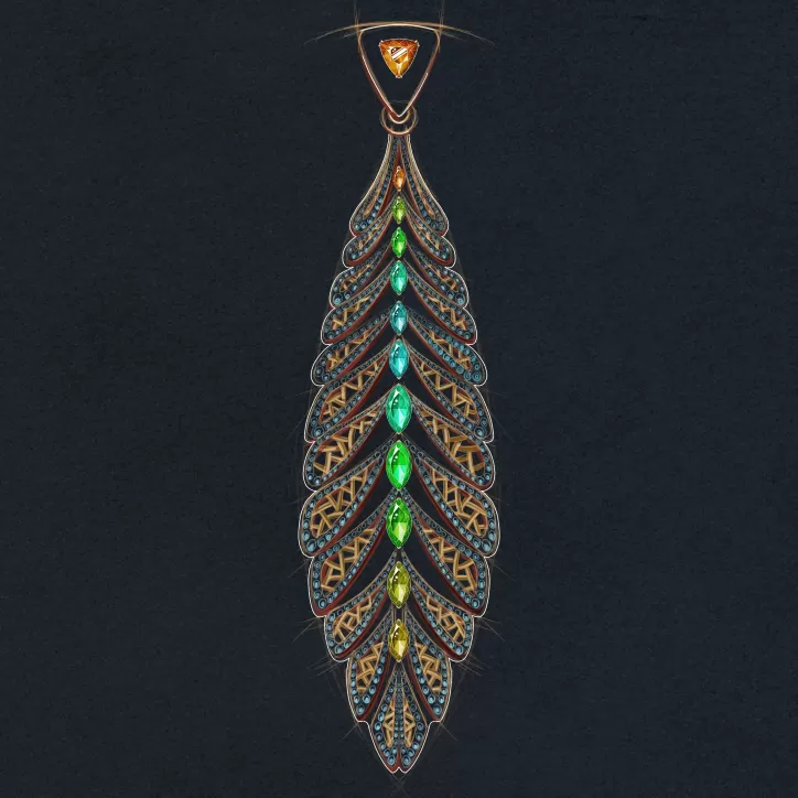 Pendant Sketch (Digital) - Jewelry Design