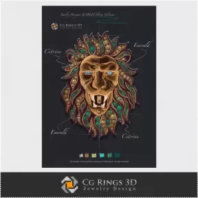 Jewelry Design (Digital) - Lion Pendant Design