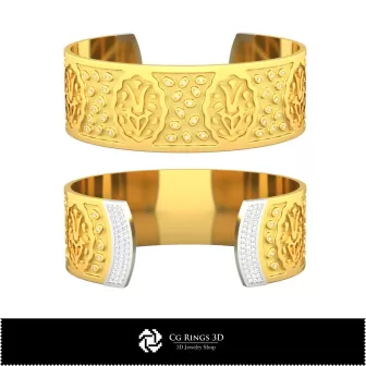 Bracelet Capricorne Femme 3D, Bijoux 3D CAO, Bracelets CAO 3D, Bracelets 3D, Bracelet Manchette 3D, Bracelets Zodiaque