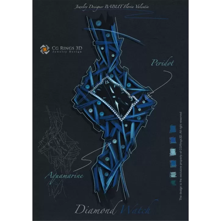 Design Joaillerie (Numérique) - Croquis d'horloge