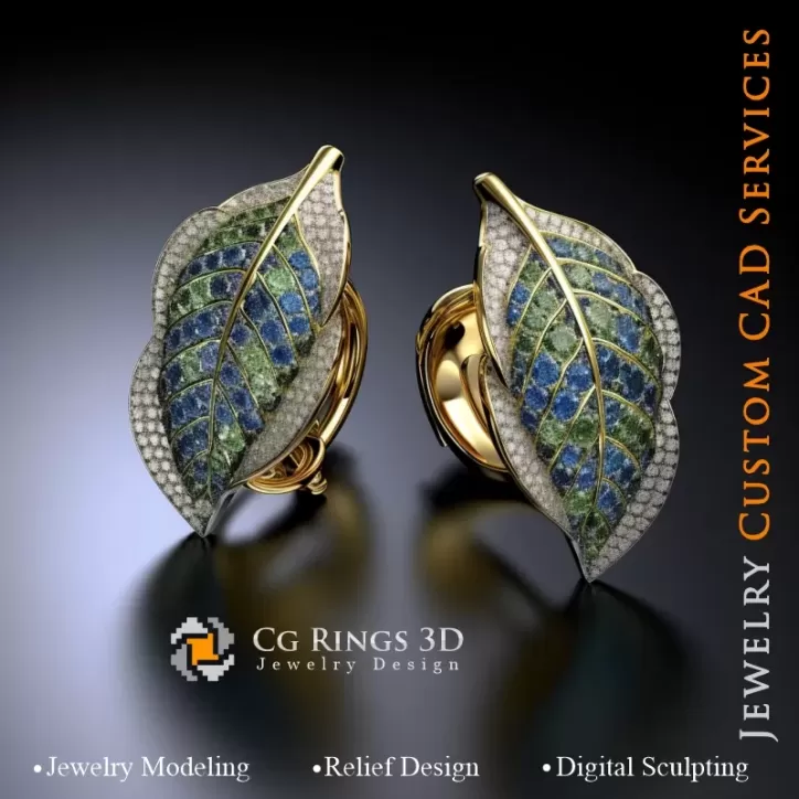Gemelli Foglia - Gioielli 3D CAD