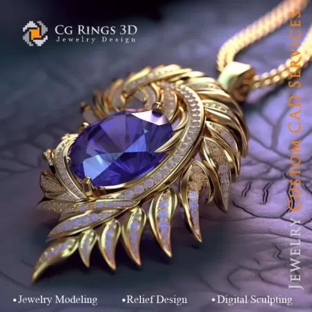 Pendant with Topaz - 3D CAD Jewelry