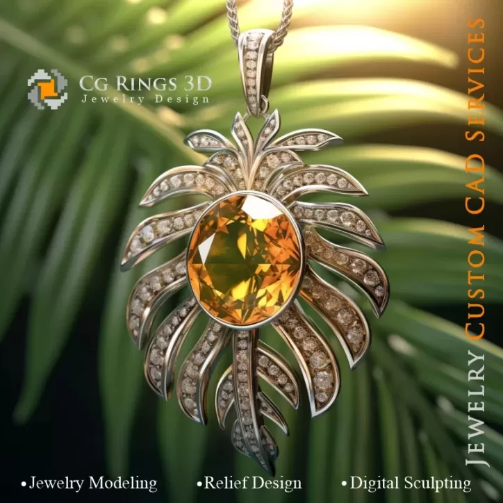Palm-Anhänger - Schmuck 3D CAD Palm-Anhänger - Schmuck 3D CAD