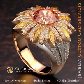 Anillo de palma - CAD 3D de joyería