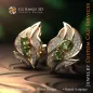 Cufflinks Leaf -  Jewelry 3D CAD