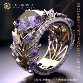 Bague Palmier - Joaillerie 3D CAD