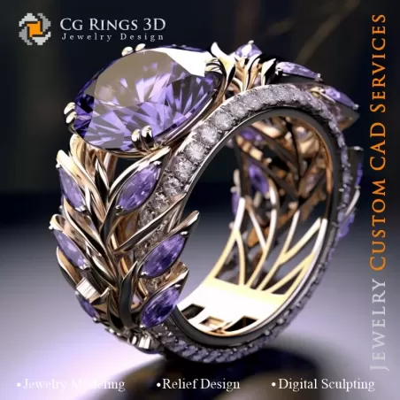 Bague Palmier - Joaillerie 3D CAD