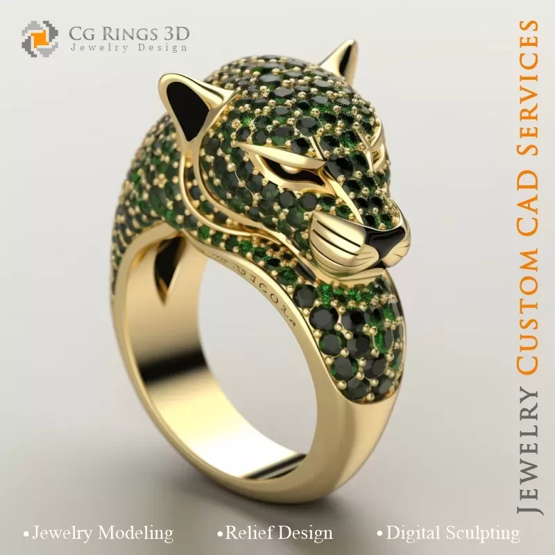 Panther-Ring - 3D-CAD-Schmuck