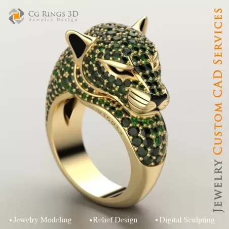 Anillo Pantera - CAD 3D de Joyería
