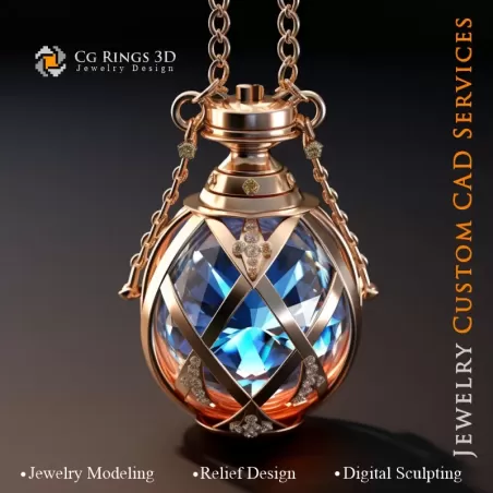 Hourglass Pendant - Jewelry 3D CAD