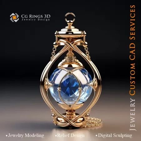 Sanduhr-Anhänger - Schmuck 3D CAD