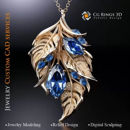 Pendant Leaf - Jewelry 3D CAD