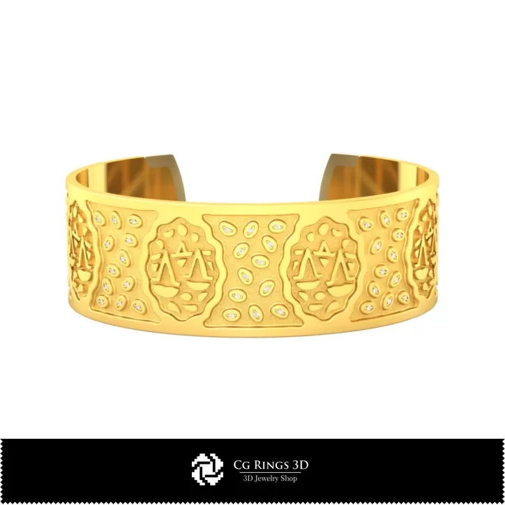 Pulsera zodiacal Libra para mujer - CAD de joyería 3D