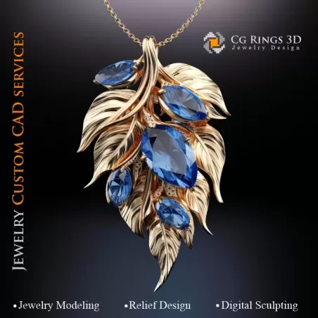 Pendant Leaf - Jewelry 3D CAD