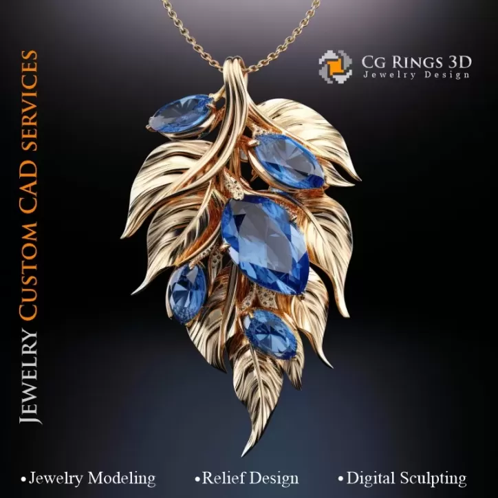 Anhänger Blatt - Schmuck 3D CAD