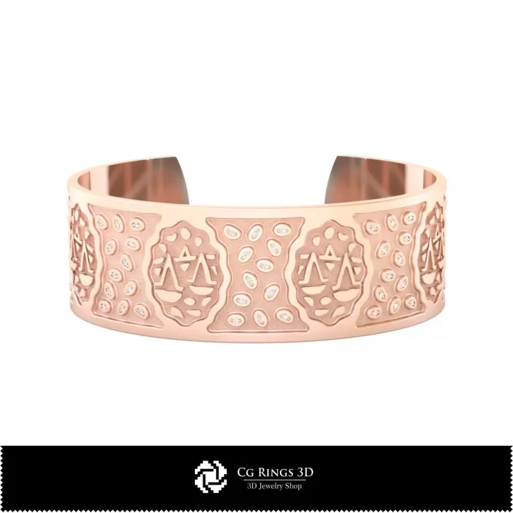 Pulsera zodiacal Libra para mujer - CAD de joyería 3D