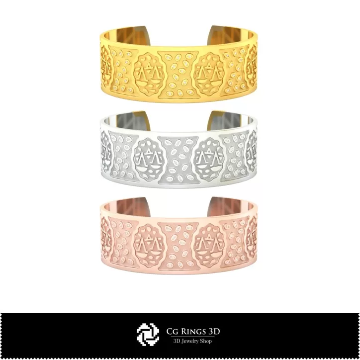 Damen Waage Sternzeichen Armband - Schmuck 3D CAD