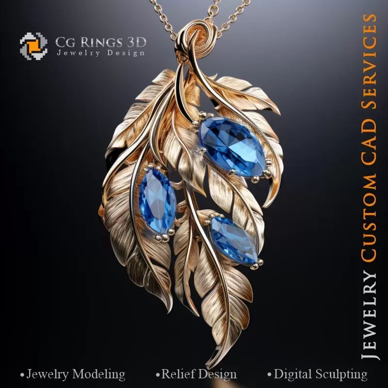 Anhänger Blatt - Schmuck 3D CAD