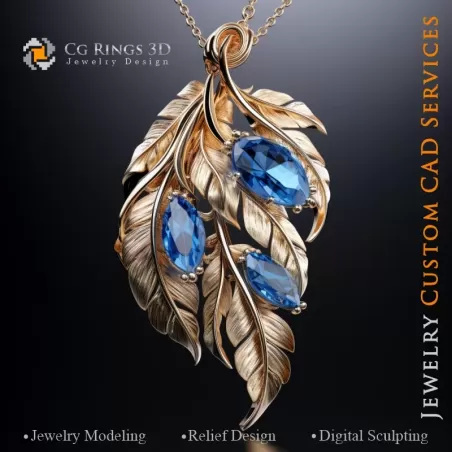 Anhänger Blatt - Schmuck 3D CAD