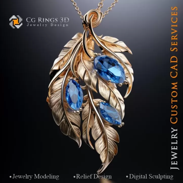 Anhänger Blatt - Schmuck 3D CAD