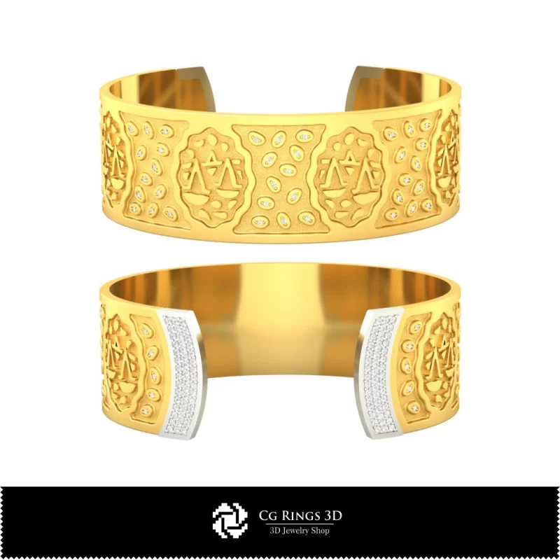 3D Women's Libra Zodiac Bracelet Home, Bijuterii 3D , Bratari 3D CAD, Bratari 3D, BratarI Manseta 3D, Bratari cu Zodii 3D