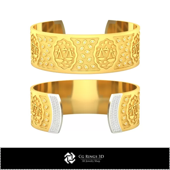 Pulsera zodiacal Libra para mujer - CAD de joyería 3D