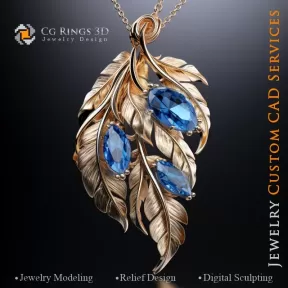 Pendant Leaf - CAD 3D per Gioielli