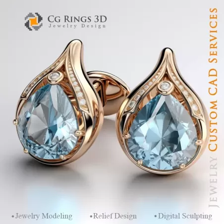 袖扣 - 珠宝 3D CAD