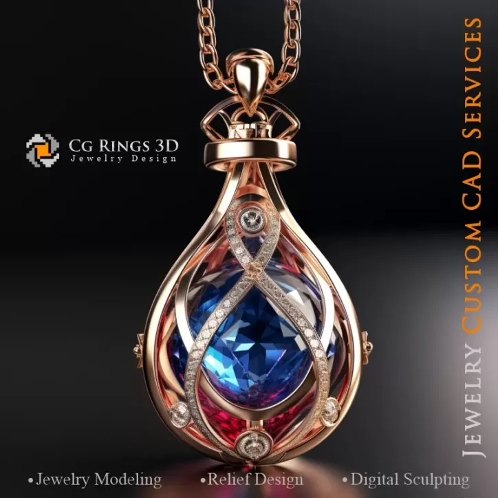 Sanduhr-Anhänger - Schmuck 3D CAD