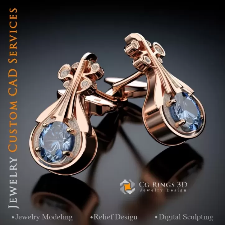 Gemelli Violino - Gioielli 3D CAD