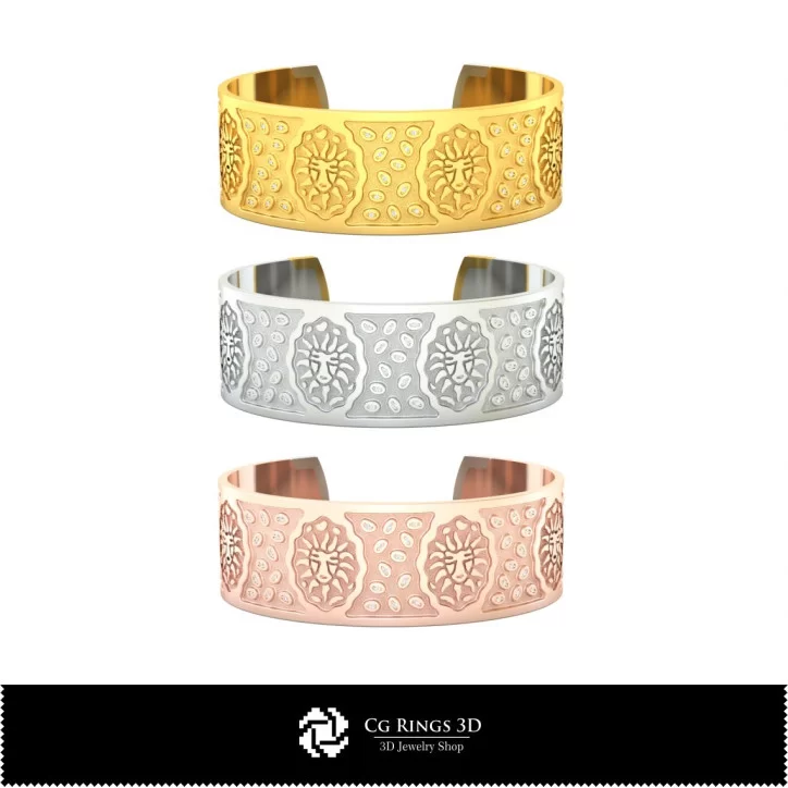 Bracelet Femme Lion Zodiaque - Bijoux 3D CAO