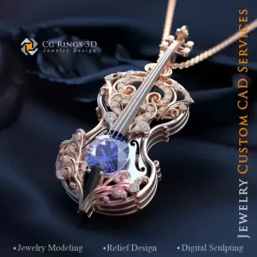 Colgante Violín - CAD 3D de Joyería
