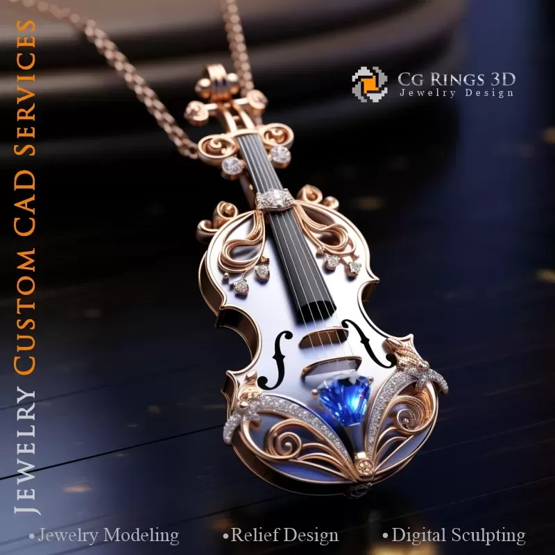 Ciondolo Violino - Jewelry 3D CAD