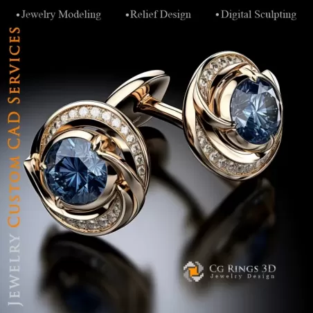 Manschettenknöpfe - Schmuck 3D CAD