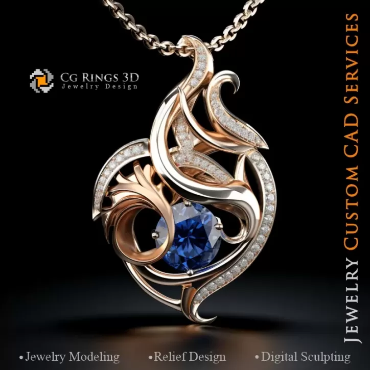 Colgante Ondas Marinas - CAD 3D de Joyería Colgante Ondas Marinas - CAD 3D de Joyería