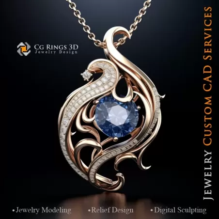 Maritime Waves Anhänger - Schmuck 3D CAD