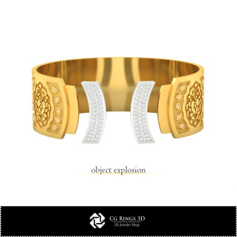 3D Women's Cancer Zodiac Bracelet Home,  Jewelry 3D CAD, Bracelets 3D CAD , 3D Bracelets, 3D Cuff Bracelet, Zodiac Bracelets 3D